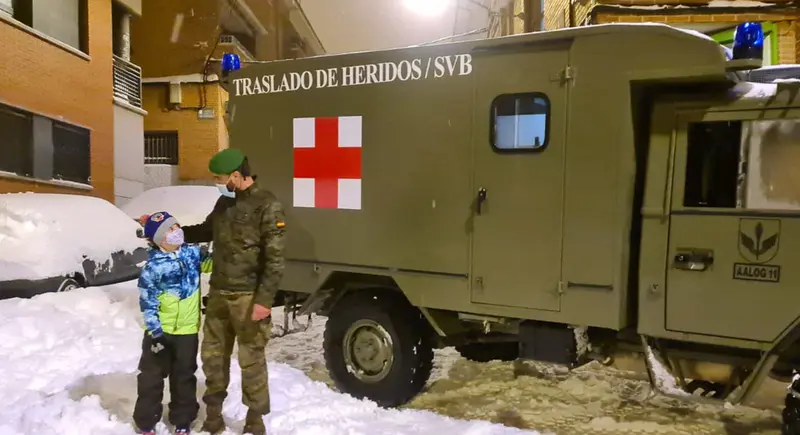  Militares frenando a Filomena. EJERCITO DE TIERRA 