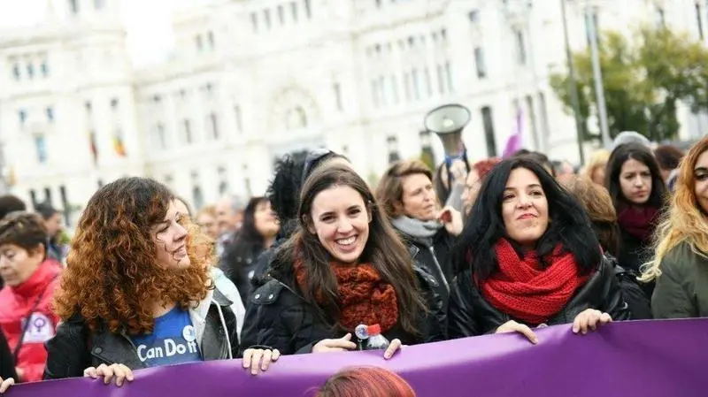  Irene Montero en una manifestaci&oacute;n por el 8M. Imagen: El Independiente 