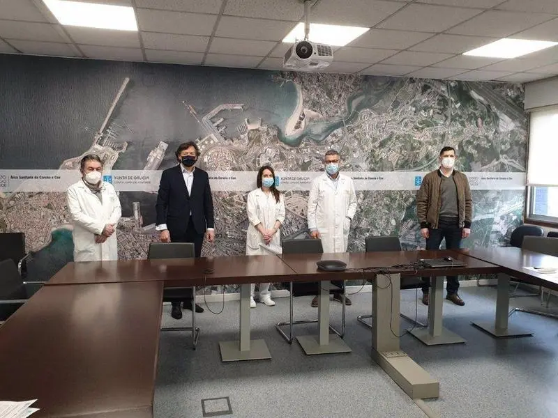  Presentaci&oacute;n de un estudio de incidencia de la Covid y el deporte fedreado en Galicia con la presencia del secretario xeral para o Deporte, Jos&eacute; Ram&oacute;n Lete, el gerente del &aacute;rea sanitaria, Luis Verde y responsables de la investigaci&oacute;n - CHUAC 