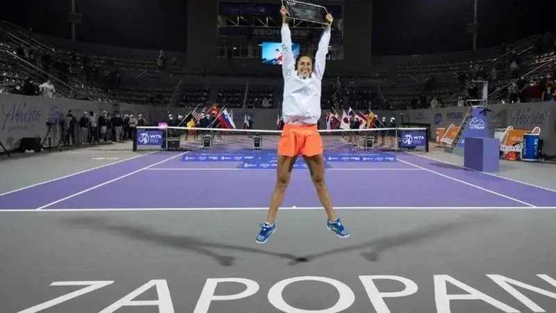  Sara Sorribes celebrando el t&iacute;tulo WTA en Guadalajara 