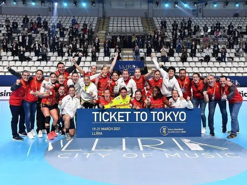  Celebraci&oacute;n de 'Las Guerreras' en la consecuci&oacute;n de su billete a Tokio 2021 