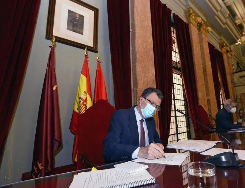 El alcalde de Murcia, en el Pleno extraordinario. // EP