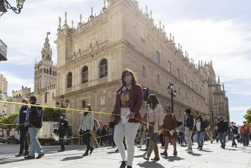  Manifestaci&oacute;n de los trabajadores de Abengoa para reclamar el mantenimiento del empleo. En Sevilla, (Andaluc&iacute;a, Espa&ntilde;a), a 19 de marzo de 2021. - Mar&iacute;a Jos&eacute; L&oacute;pez - Europa Press 