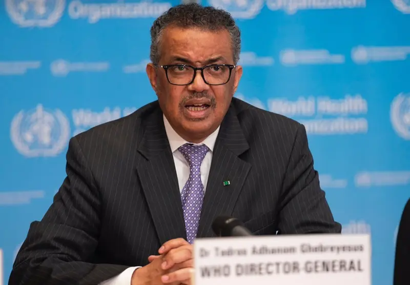  El director general de la Organizaci&oacute;n Mundial de la Salud (OMS), Tedros Adhanom Ghebreyesus, en la conferencia de prensa sobre COVID-19 - 9 de marzo de 2020 - OMS - Archivo 
