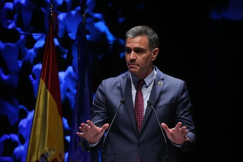  El presidente del Gobierno, Pedro S&aacute;nchez, interviene en la inauguraci&oacute;n del IV Congreso Iberoamericano del Consejo Empresarial Alianza por Iberoam&eacute;rica (CEAPI), a 17 de mayo de 2021, en Madrid, (Espa&ntilde;a) - Isabel Infantes - Europa Press 