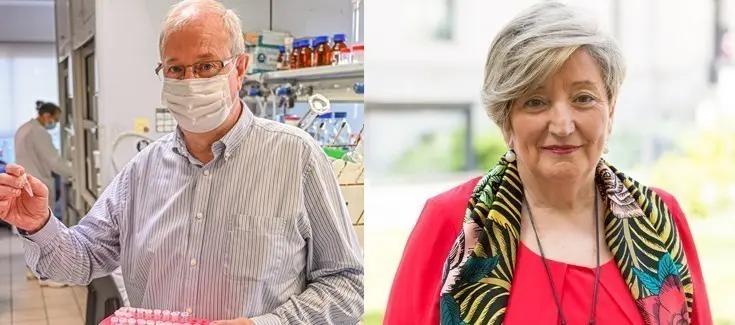  Ram&oacute;n Mart&iacute;nez M&aacute;&ntilde;ez, director cient&iacute;fico del CIBER-BBN, y Anna Lluch, jefa de grupo del CIBERONC 