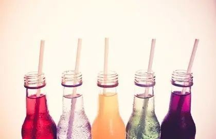 close up  the cool colorful drink  in vintage style