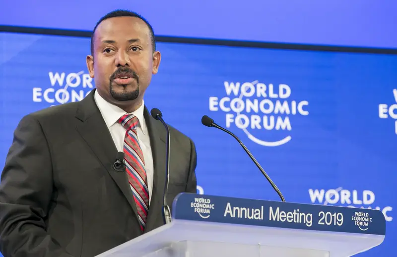  Archivo - El primer ministro et&iacute;ope, Abiy Ahmed - (C) WORLD ECONOMIC FORUM / BENEDIKT VON LOEBELL 
