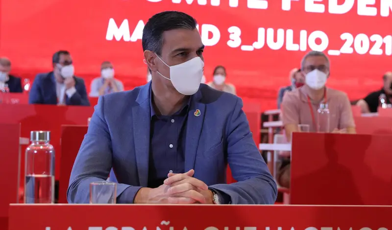  El presidente del Gobierno, Pedro S&aacute;nchez, durante una reuni&oacute;n de los componentes del Comit&eacute; Federal del PSOE, a 3 de julio de 2021, en Madrid, (Espa&ntilde;a). - Isabel Infantes - Europa Press 