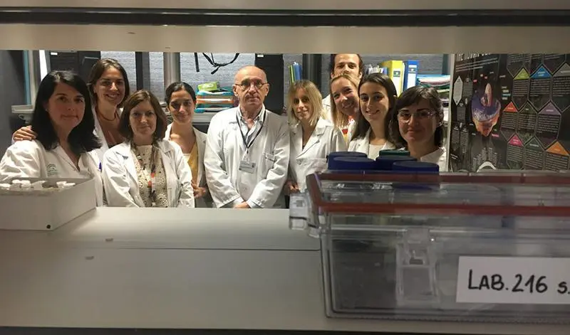  El equipo de investigadores dirigido por el doctor Javier Salvador en el Virgen del Roc&iacute;o. 