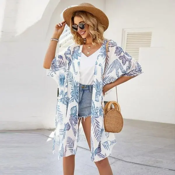  Chiffon Kimono Cardigan Swimsuit Cover Up 