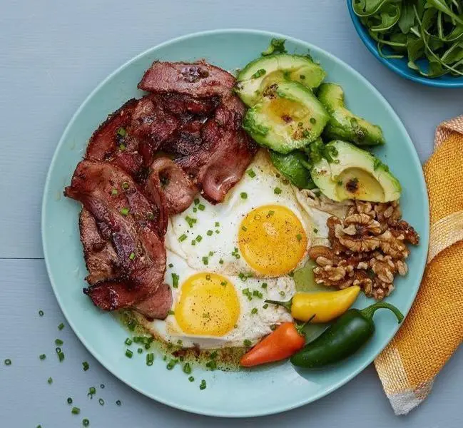  Plato de comida basado en la dieta keto. Pinterest. 