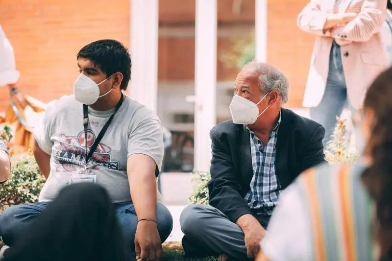  El director de Scholas, Jos&eacute; Mar&iacute;a del Corral, en un Encuentro de J&oacute;venes Iberoamericanos, en Madrid, en mayo 2021. - SCHOLAS OCURRENTES 