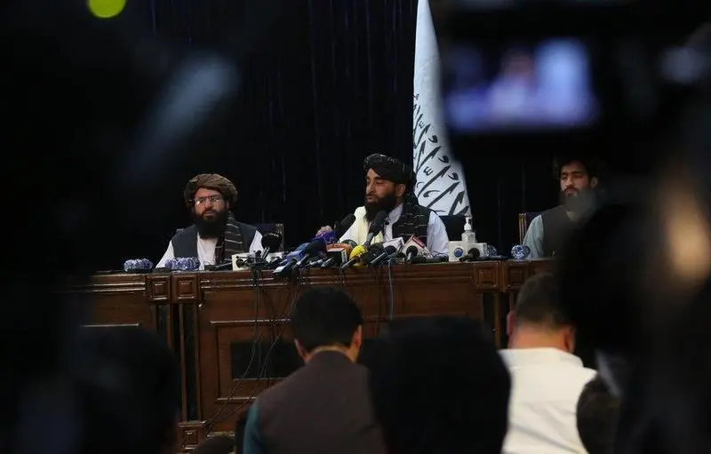  Rueda de prensa de los talib&aacute;n en Kabul. - STRINGER / XINHUA NEWS / CONTACTOPHOTO 