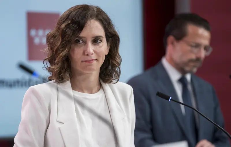  La presidenta de la Comunidad de Madrid, Isabel D&iacute;az Ayuso, durante una rueda de prensa posterior a la reuni&oacute;n del Consejo de Gobierno - A. P&eacute;rez Meca - Europa Press 