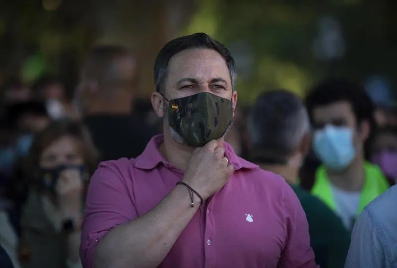  Santiago Abascal este domingo en un acto en Sevilla. EP 