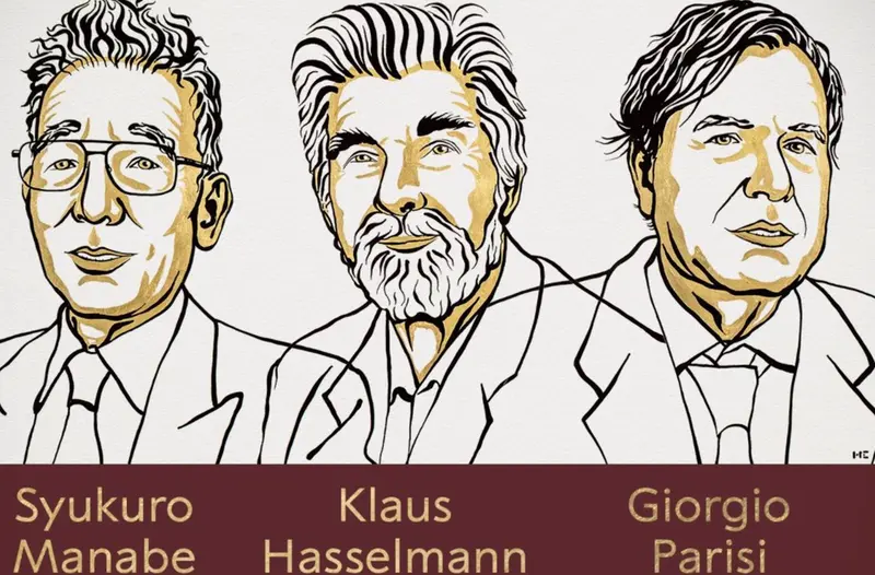 <p> Galardonados con el Nobel de F&iacute;sica 2021 - NOBEL PRIZE.ORG </p>