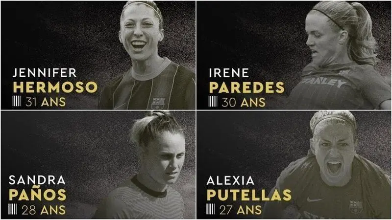 <p> Las 4 nominadas espa&ntilde;olas al Balon de Oro femenino 2021 </p>