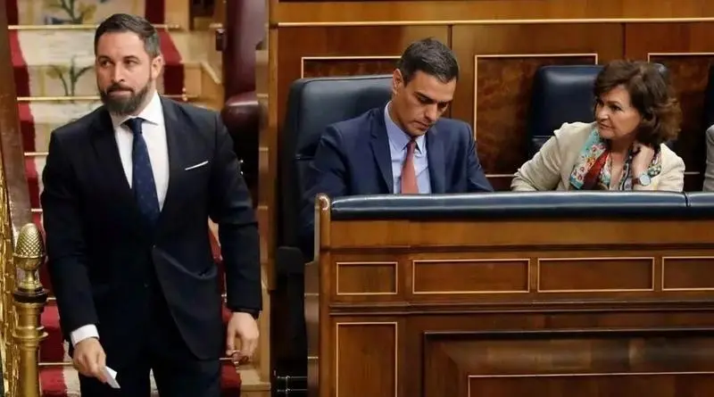 <p> Los enfrentamientos entre S&aacute;nchez y Abascal llevan siendo una constante durante toda esta &uacute;ltima legislatura. </p>