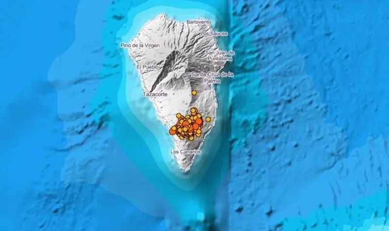 <p> La imagen muestra los lugares donde se registraron todos los nuevos terremotos. </p>