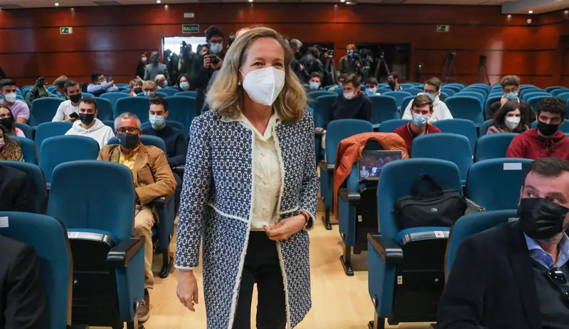 La vicepresidenta primera y ministra de Asuntos Econ&oacute;micos, Nadia Calvi&ntilde;o. - Marta Fern&aacute;ndez Jara - Europa Press </p>