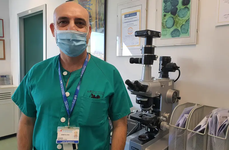 <p> Captura de Joaqu&iacute;n Mart&iacute;nez L&oacute;pez, jefe del Servicio de Hematolog&iacute;a del Hospital 12 de Octubre de Madrid - HOSPITAL 12 DE OCTUBRE </p>