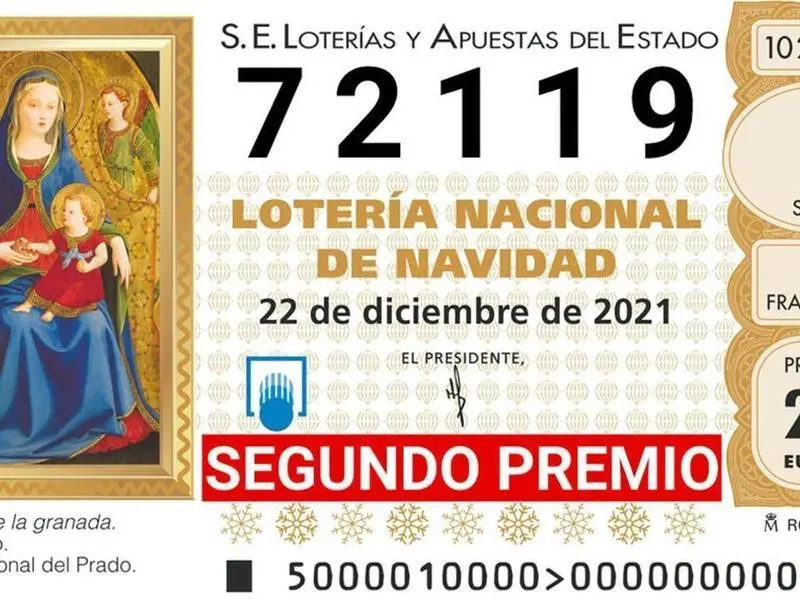 <p> Segundo premio de la Loteria de Navidad 2021 </p>