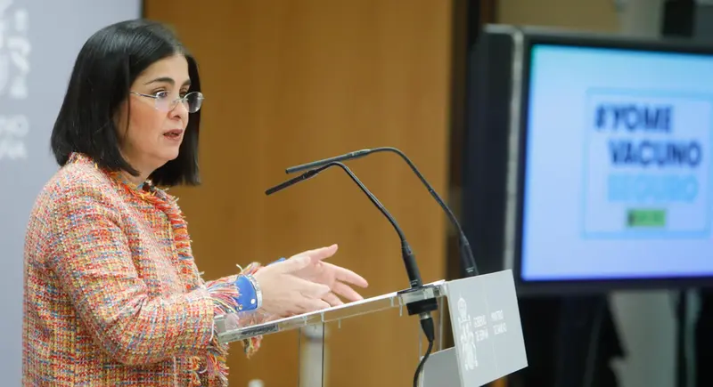 <p> La ministra de Sanidad, Carolina Darias, comparece en rueda de prensa en el Ministerio de Sanidad, a 13 de enero de 2022, en Madrid - Ricardo Rubio - Europa Press </p>