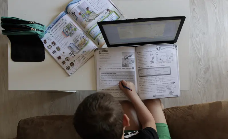 <p> Archivo - Un alumno de Primaria haciendo los deberes de la asignatura de Ingl&eacute;s con varios libros y un ordenador - Eduardo Parra - Europa Press - Archivo </p>