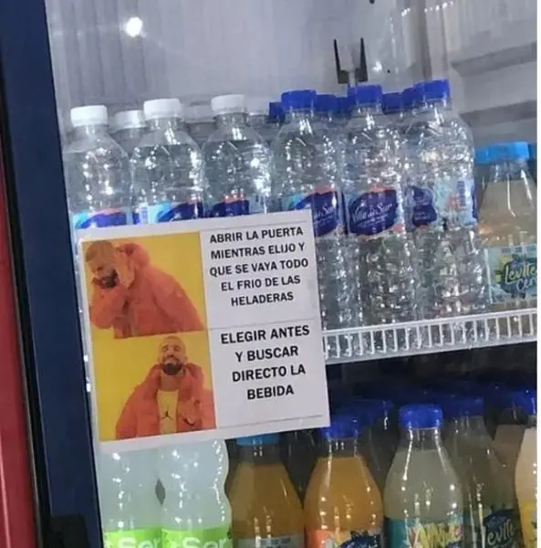 <p> Cartel del quiosquero para aconsejar el buen uso de la nevera a sus clientes </p>