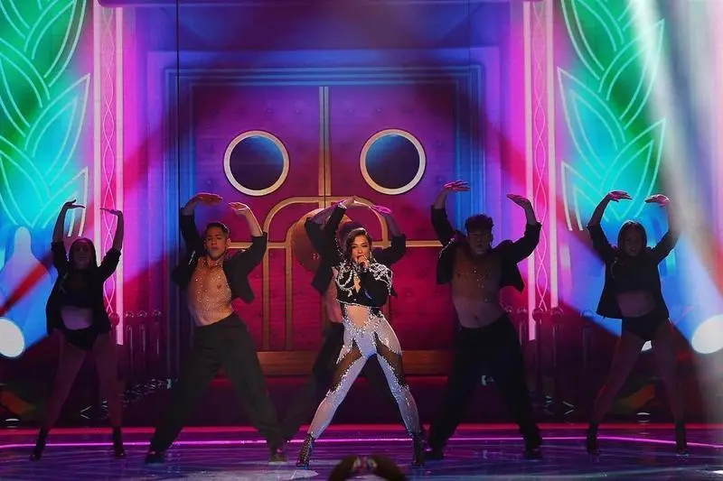 <p> Chanel en su presentaci&oacute;n de SloMo en la final del Benidorm Fest 2022. - RTVE </p>