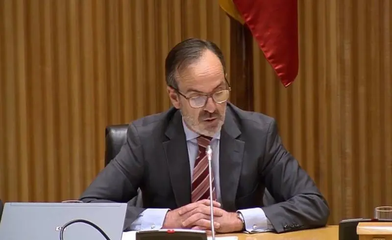 <p> El director general de FIAB, Mauricio Garc&iacute;a de Quevedo, durante su participaci&oacute;n en la Comisi&oacute;n de Agricultura en el Congreso de los Diputados </p>