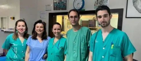 <p> Profesionales del Hospital Universitario de Badajoz </p>