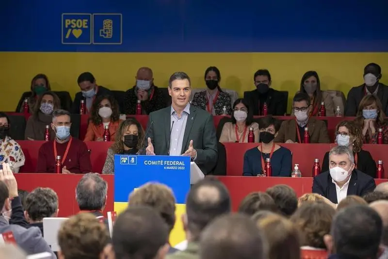 <p> El presidente del Gobierno y secretario general del PSOE, Pedro S&aacute;nchez, preside la reuni&oacute;n del Comit&eacute; Federal del PSOE </p>