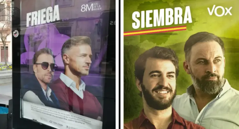 <p> Zamora da la vuelta al cartel electoral de Vox para reivindicar la igualdad. - El Espa&ntilde;ol. </p>