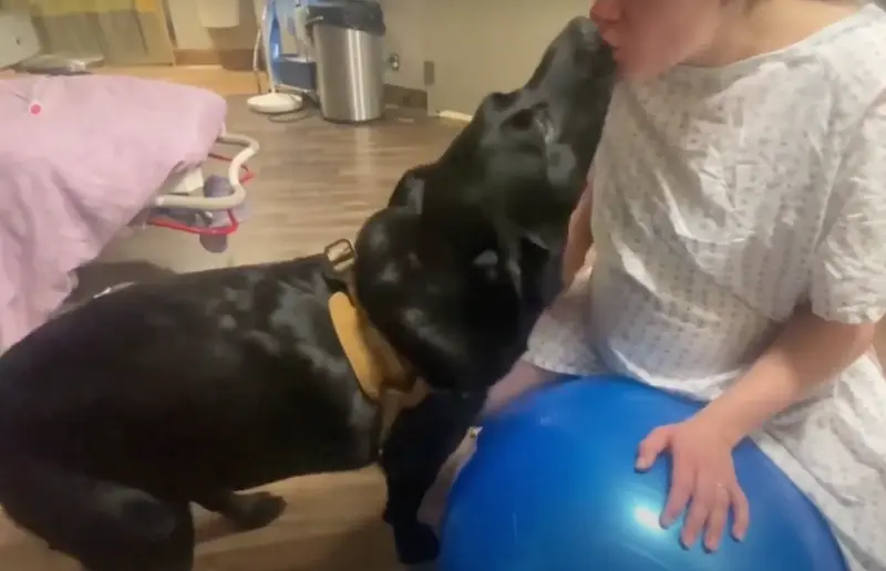 <p> Max junto a su due&ntilde;a </p>