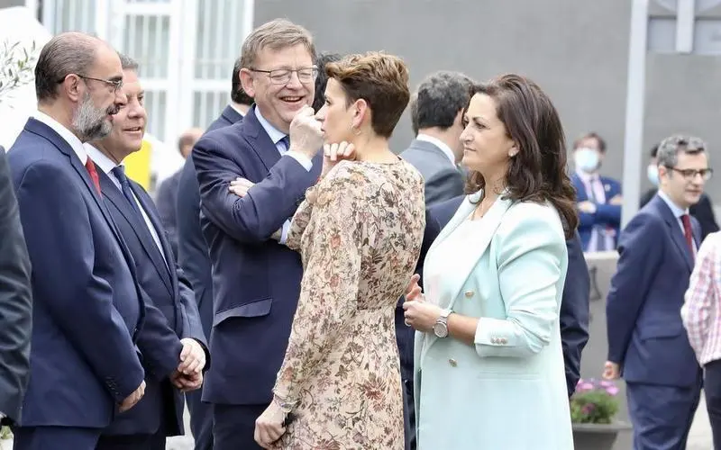 <p> La presidenta riojana, Concha Andreu, en la Conferencia de Presidentes de La Palma </p>
