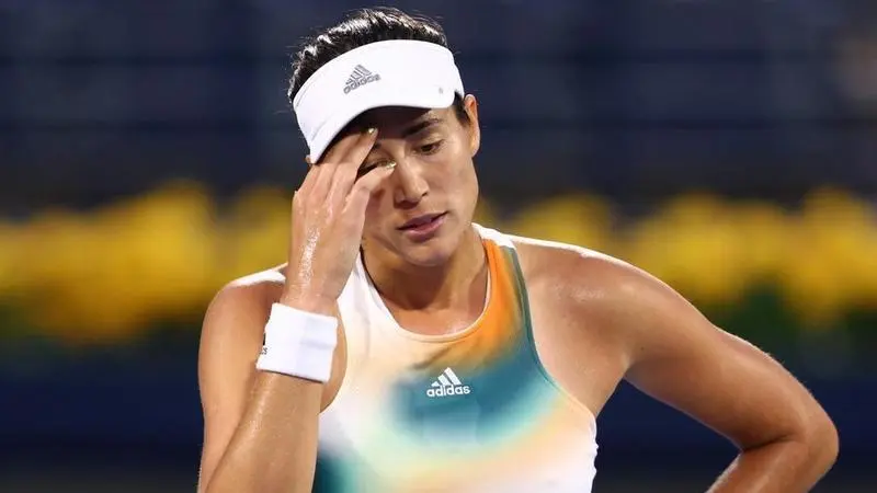 <p> Garbi&ntilde;e Muguruza decepcionada </p>