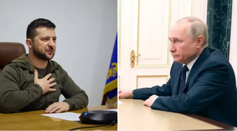 <p> Volod&oacute;mir Zelenski y Vladimir Putin </p>