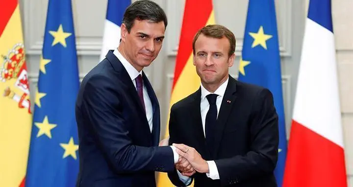 <p> Pedro S&aacute;nchez junto a Emmanuel Macron </p>