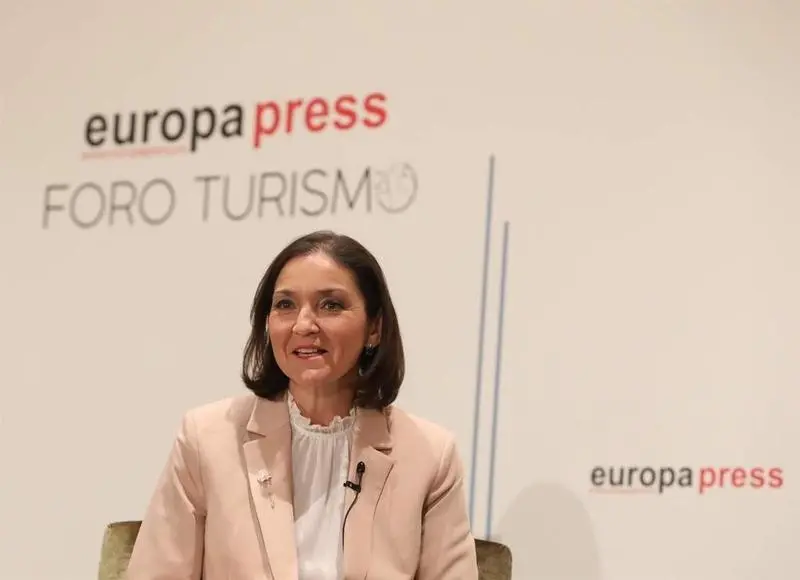 <p> La ministra de Industria, Comercio y Turismo, Reyes Maroto, interviene en la inauguraci&oacute;n de los nuevos Desayunos Informativos sobre Turismo por Foro Turismo de Europa Press en el Hotel Eurostars Madrid Tower, en Madrid (Espa&ntilde;a), a 22 de marzo de 2021. - Marta Fern&aacute;ndez - Europa Press </p>
