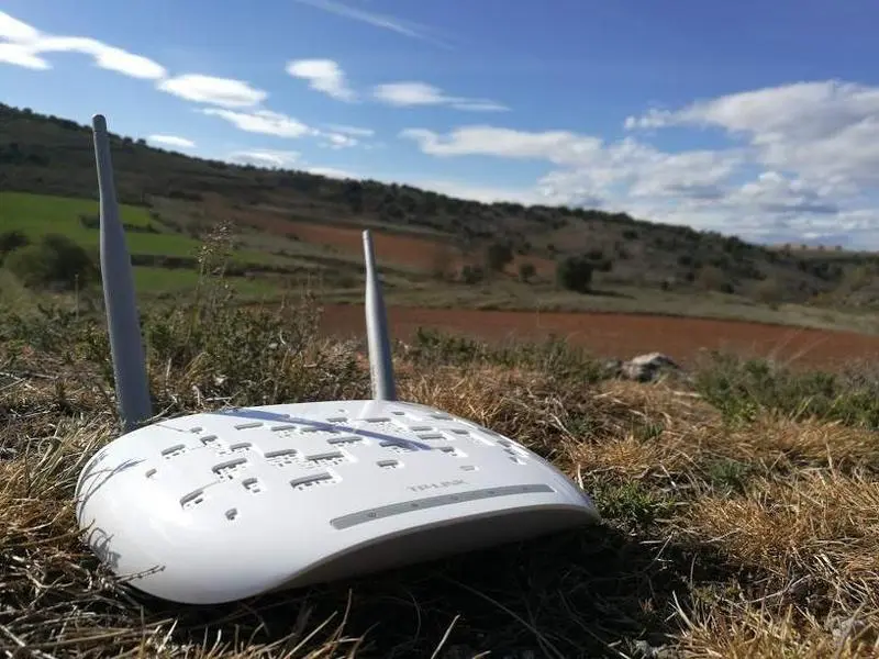 Router en el campo - Imagen de archivo