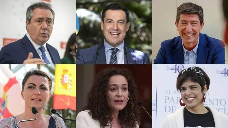 <p> Los seis candidatos a la Presidencia de la Junta de Andaluc&iacute;a que intervendr&aacute;n en el debate de RTVE - RTVE </p>