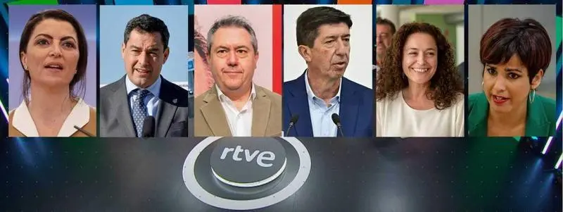 <p> Los seis candidatos a la Presidencia de la Junta de Andaluc&iacute;a y el plat&oacute; del debate de RTVE - RTVE </p>