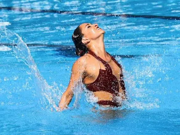 <p> Anita &Aacute;lvarez momentos antes de desmayarse. </p>