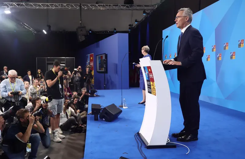 <p> El secretario general de la OTAN, Jens Stoltenberg, comparece durante la primera jornada de la Cumbre de la OTAN - EUROPA PRESS/E. Parra. POOL - Europa Press </p>