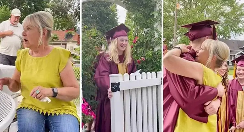 La se&ntilde;ora Hamilton durante la sorpresa