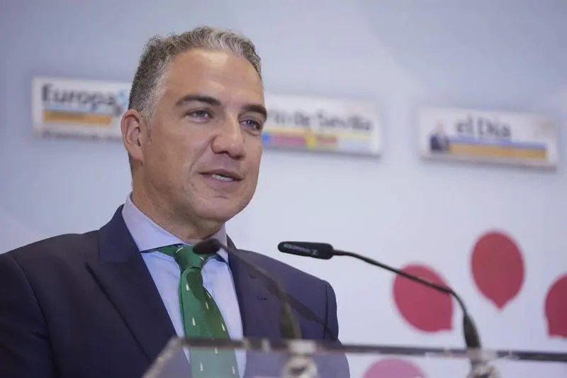 <p> El consejero de Presidencia en funciones de la Junta de Andaluc&iacute;a y Coordinador de General del PP, El&iacute;as Bendodo, durante el desayuno-coloquio organizado por el Grupo Joly, a 12 de julio de 2022 en Sevilla (Andaluc&iacute;a, Espa&ntilde;a) - Joaquin Corchero - Europa Press. </p>