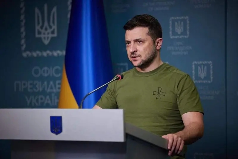 <p> El presidente de Ucrania, Vlod&iacute;mir Zelensky </p>