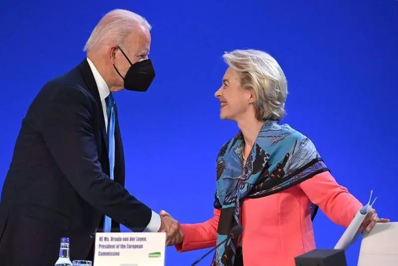 <p> Archivo - El presidente de Estados Unidos, Joe Biden, y la presidenta de la Comisi&oacute;n Europea, Ursula von der Leyen - Jeff J Mitchell/PA Wire/dpa - Archivo </p>